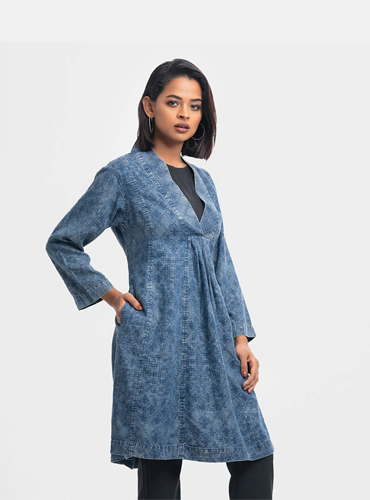 Blue Denim Abaya-style Tunic